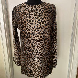 Nina Patrick Cheetah Print Long Sleeve Sweater/Size Medium